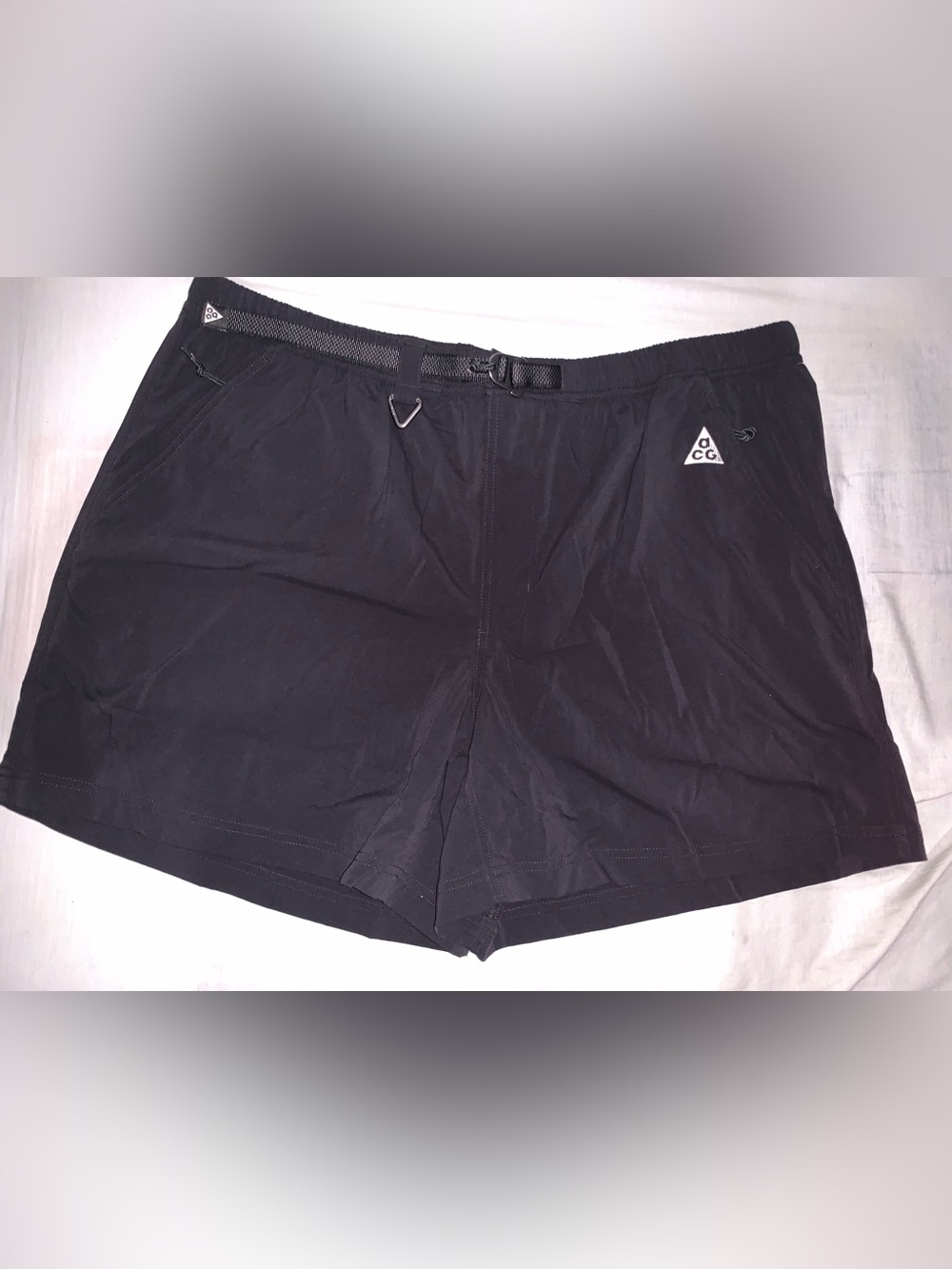 Nike ACG Logo Belted Nylon Straight-Leg Shorts Black/Anthracite Size: 3-XLarge